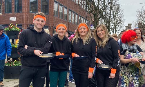 Granada Reports star hosts return of pancake race!