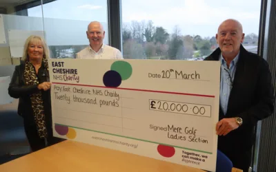 Local golf club donates £20,000 to East Cheshire NHS Charity after life-saving care given to one of its members