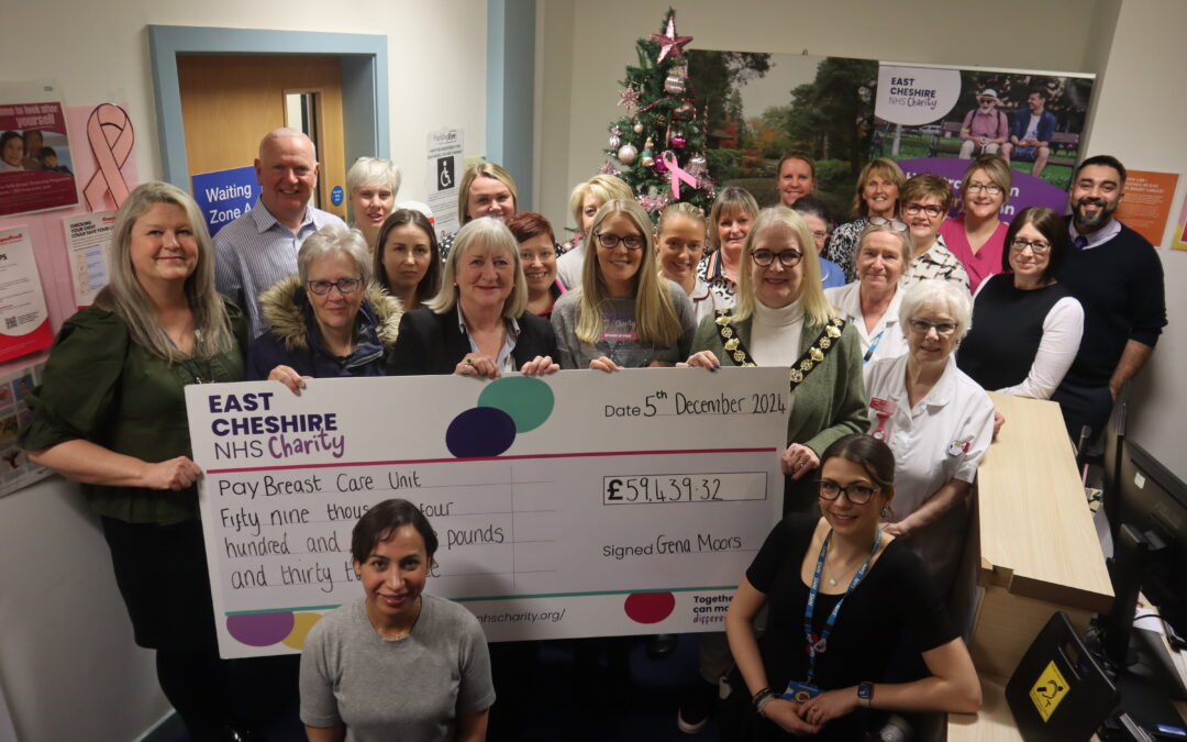 Gena smashes £50k target as Splash of Pink raises crucial funds for Breast Care Unit at Macclesfield Hospital