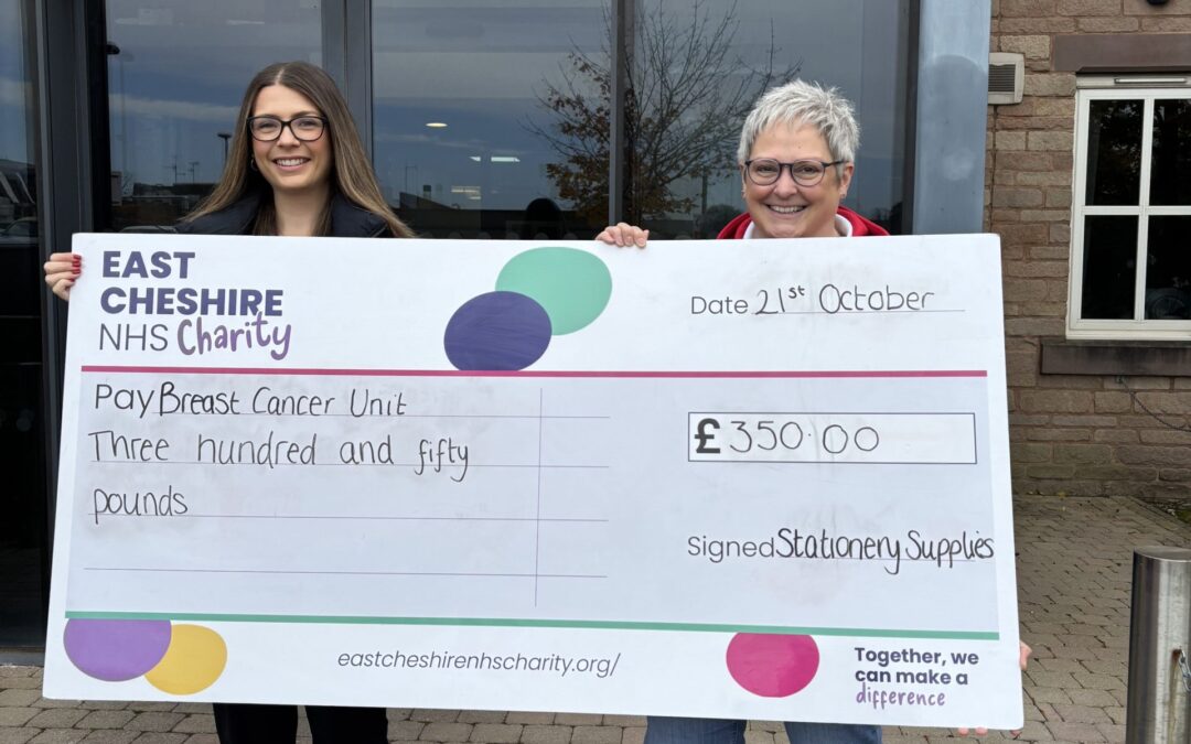 Local stationery shop pens support for East Cheshire NHS Charity with card sales